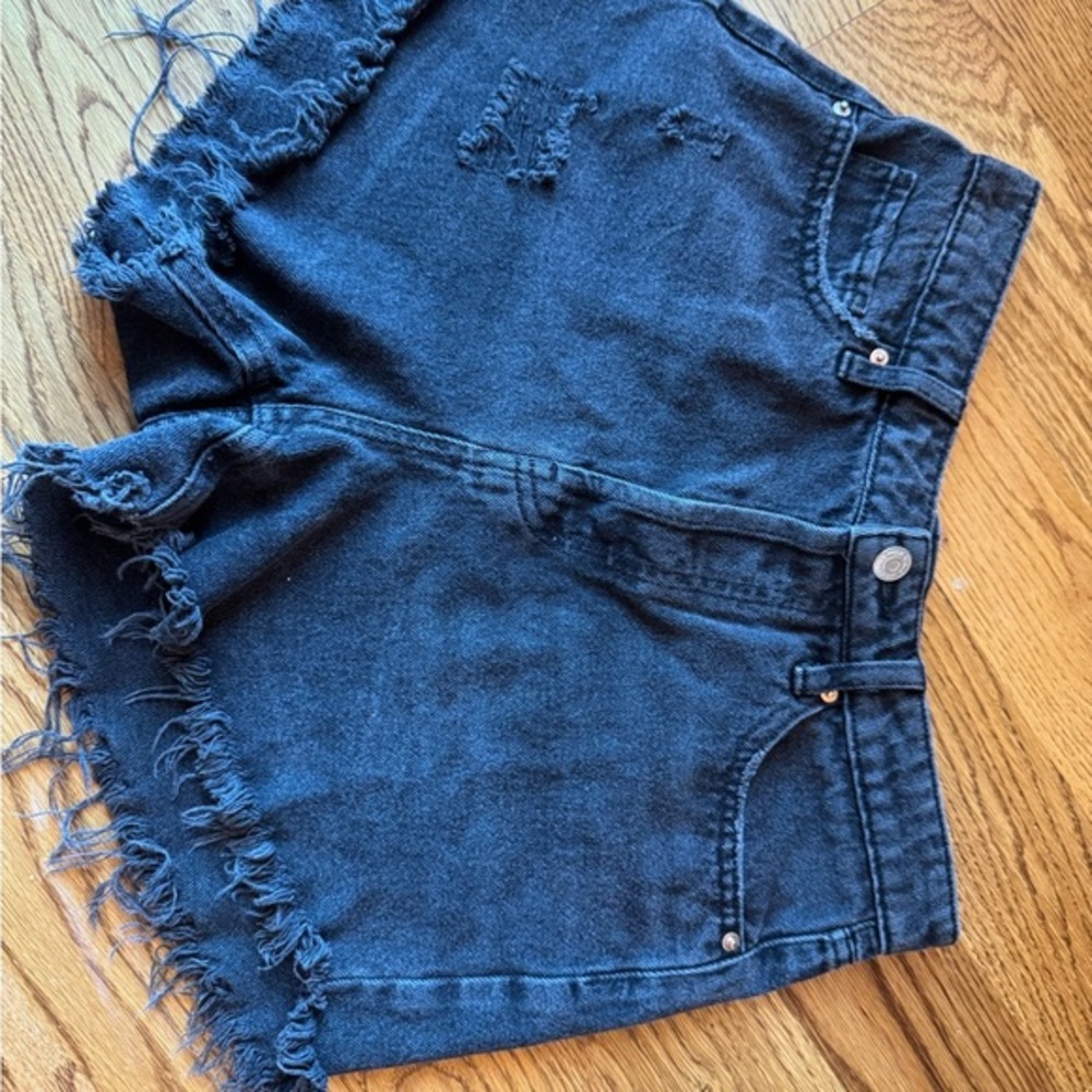 Wild Fable Womens Black Denim‎ Cutoff Distressed Frayed Hem Shorts Size 4